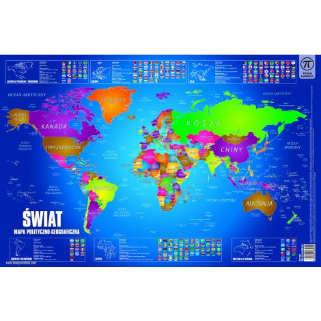 Podkładka na biurko Young Intellect Mapa świata, 55x36.5cm
